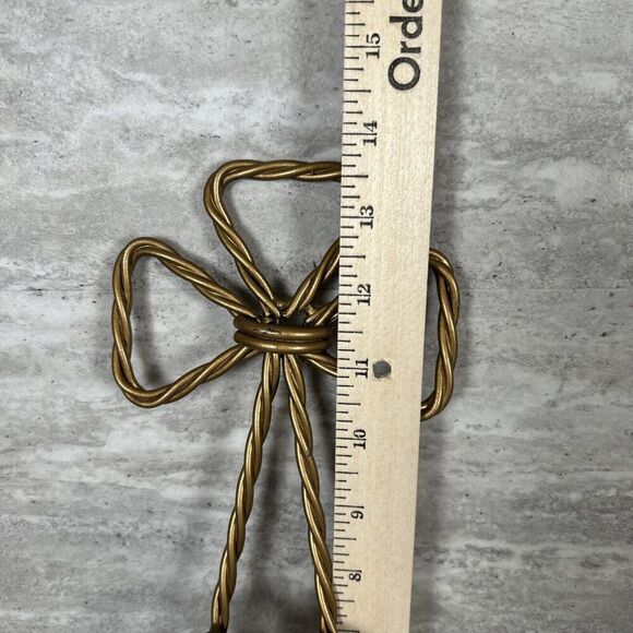 Homco MCM 2 HOME INTERIOR TWISTED ROPE SCONCE DOUBLE TAPER GOLD BOW DESIGN - Picture 9 of 16